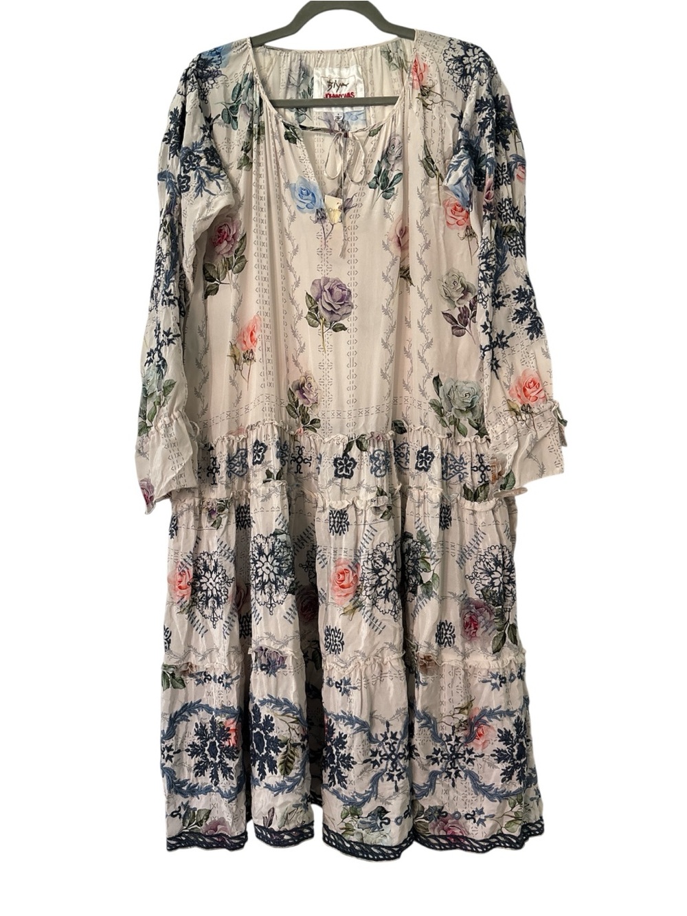 Johnny Was Biya Kailey Silk Floral Embroidered Knee Length Size Small NWT - Picture 2 of 8